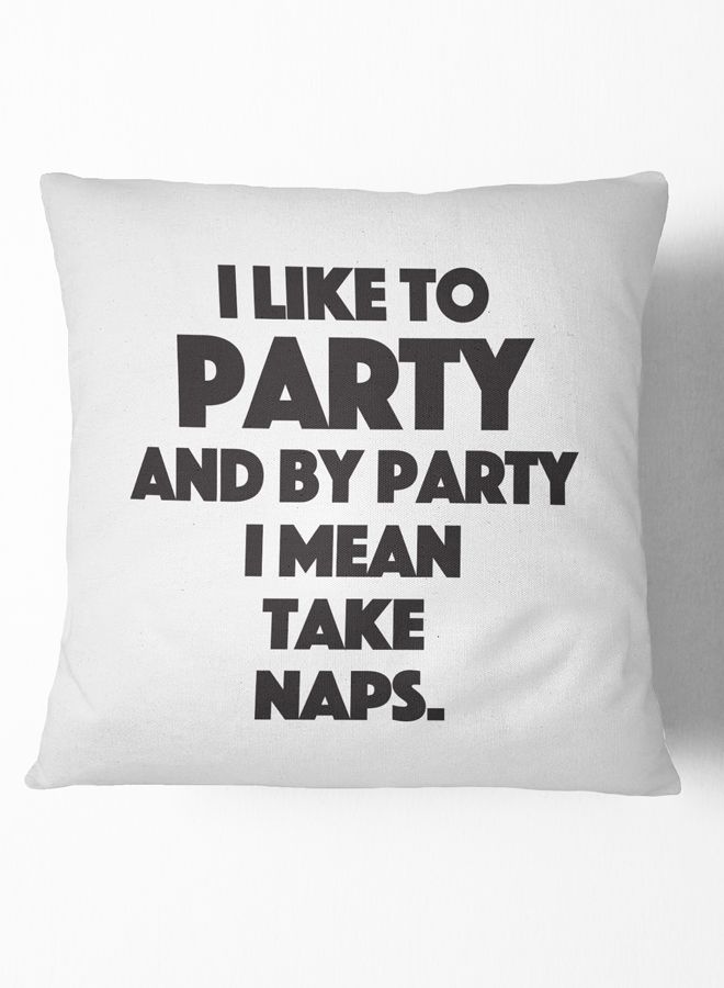 وسادة زينة I Like To Nap أبيض 16x16بوصة - Image 1