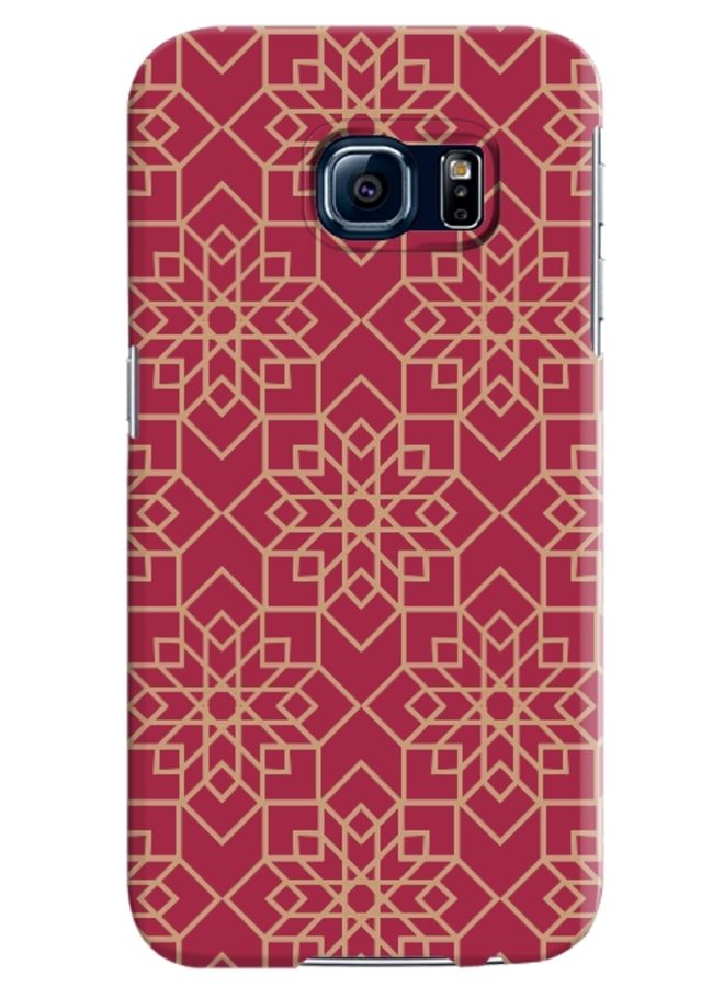 ستايلايزد غطاء سناب رفيع فاخر ذو مظهر لامع لهاتف سامسونج جالاكسي S6 إيدج أحمر ووردي - Image 1