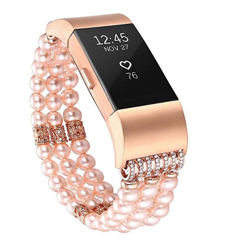 ISank Replacement Band For Fitbit Charge 2 Pink/Gold  - Image 4