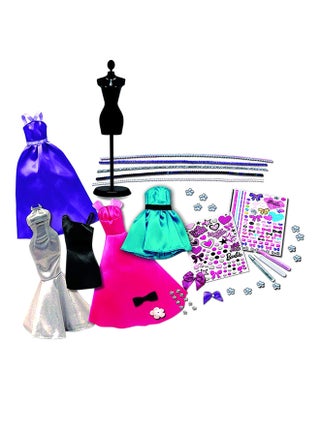 barbie dress designer kit Tara Toys 150-Piece Be A Fashion Doll Up | Best Price UAE Rich burgundy, an elegant Black20 Barbie outfits compatible fabric. Color:Bloom & Breeze
