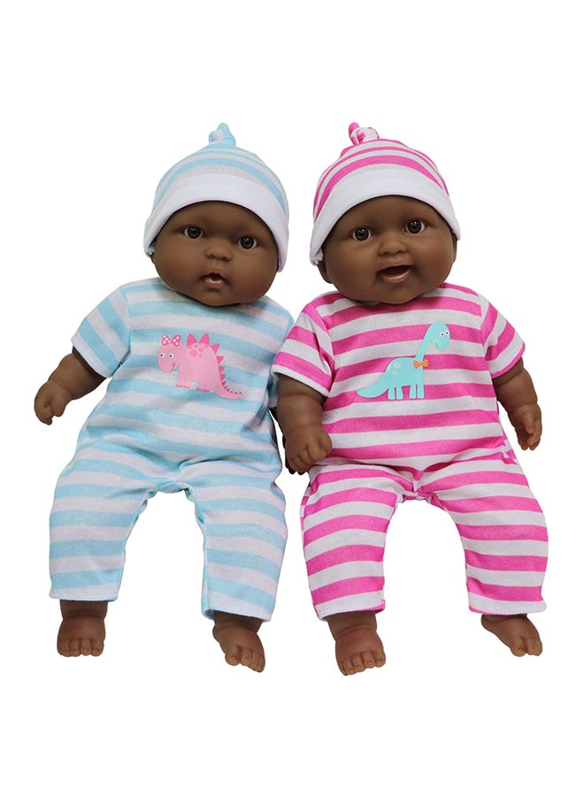 JC TOYS 2-Piece African Twins Play Doll Set 13inch 