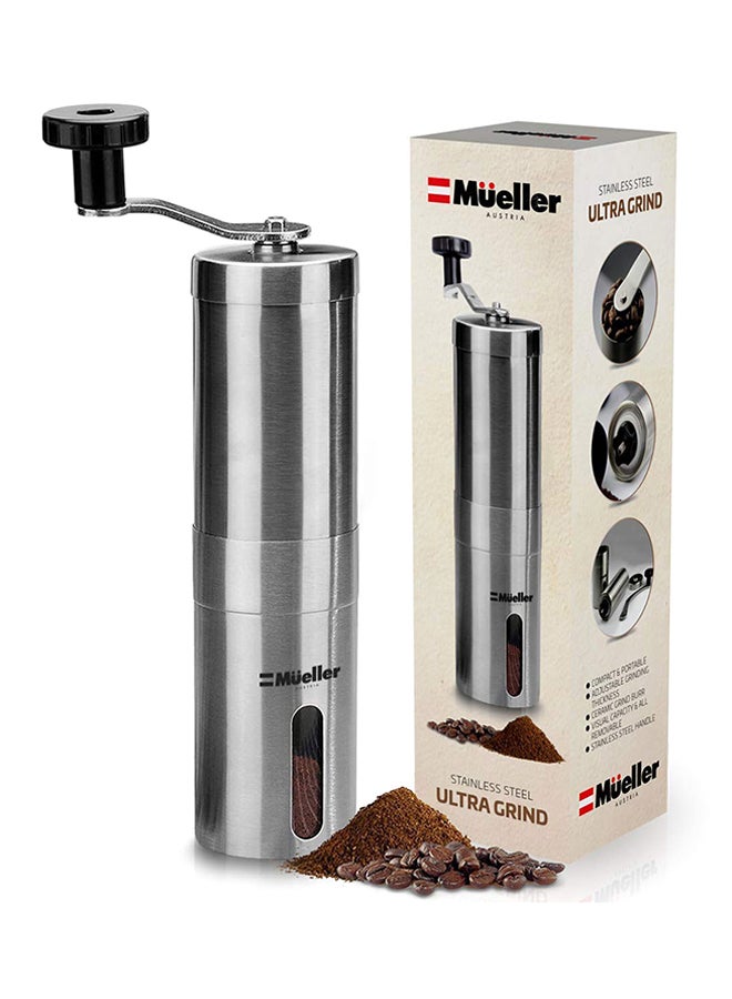 milaya Portable Stainless Steel Manual Coffee Bean Hand Grinders Silver 1kg - Image 4