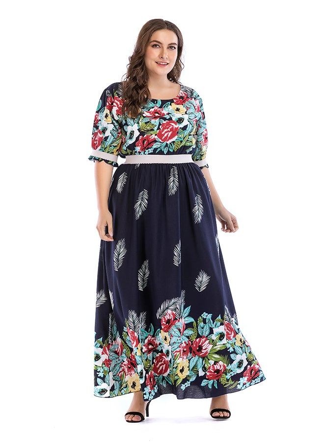 MONICA'S FASHION - Floral Pattern Maxi Dress Multicolour - Image 1