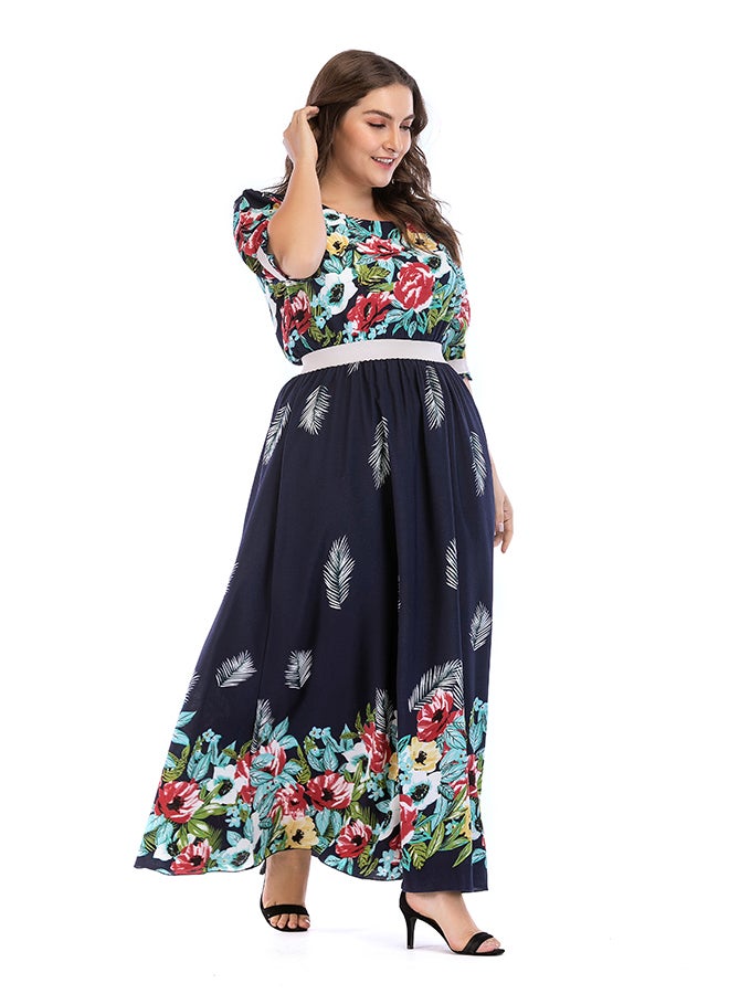 MONICA'S FASHION - Floral Pattern Maxi Dress Multicolour - Image 1