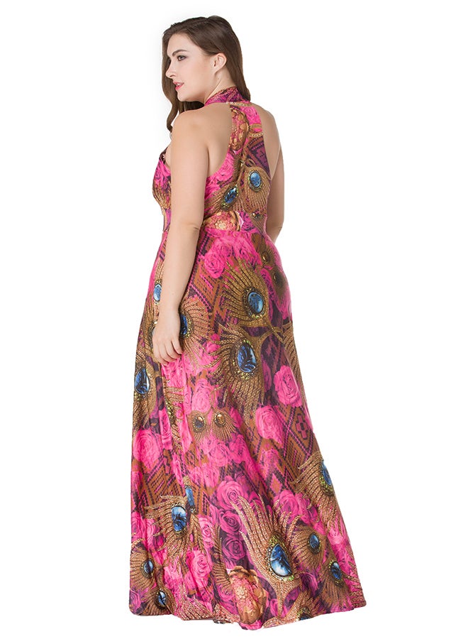 MONICA'S FASHION - Floral Pattern Maxi Dress Multicolour - Image 1