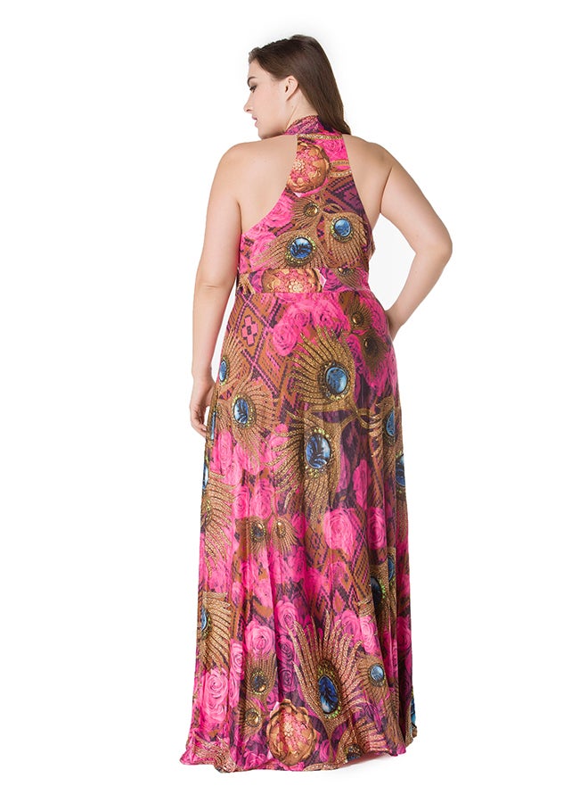 MONICA'S FASHION - Floral Pattern Maxi Dress Multicolour - Image 1