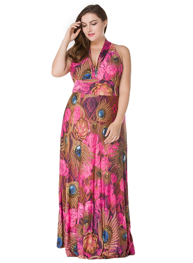 MONICA'S FASHION - Floral Pattern Maxi Dress Multicolour - Image 1