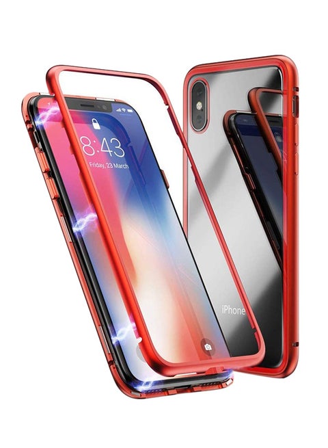 Magnetic Adsorption Case For Apple iPhone XS Red/Clear