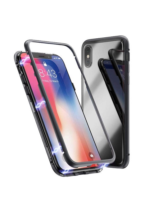 Magnetic Adsorption Snap Case For Apple iPhone XS Max Black/Clear
