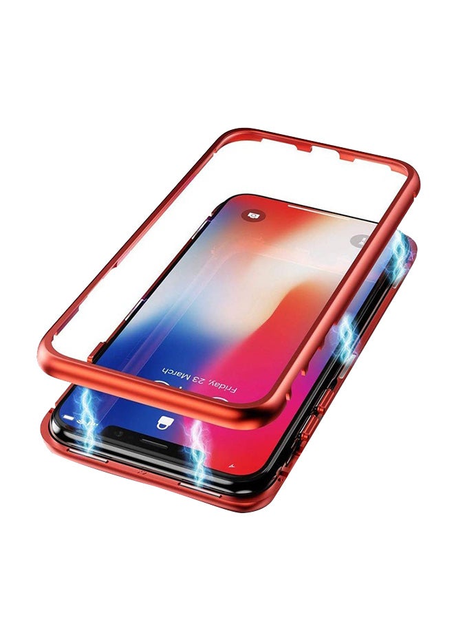 LNKOO Magnetic Adsorption Case For Apple iPhone XS Max Clear/Red  - Image 2