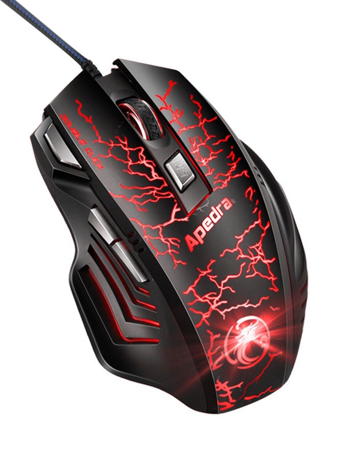 A7 Wired Gaming Mouse Black/Red - Image 1