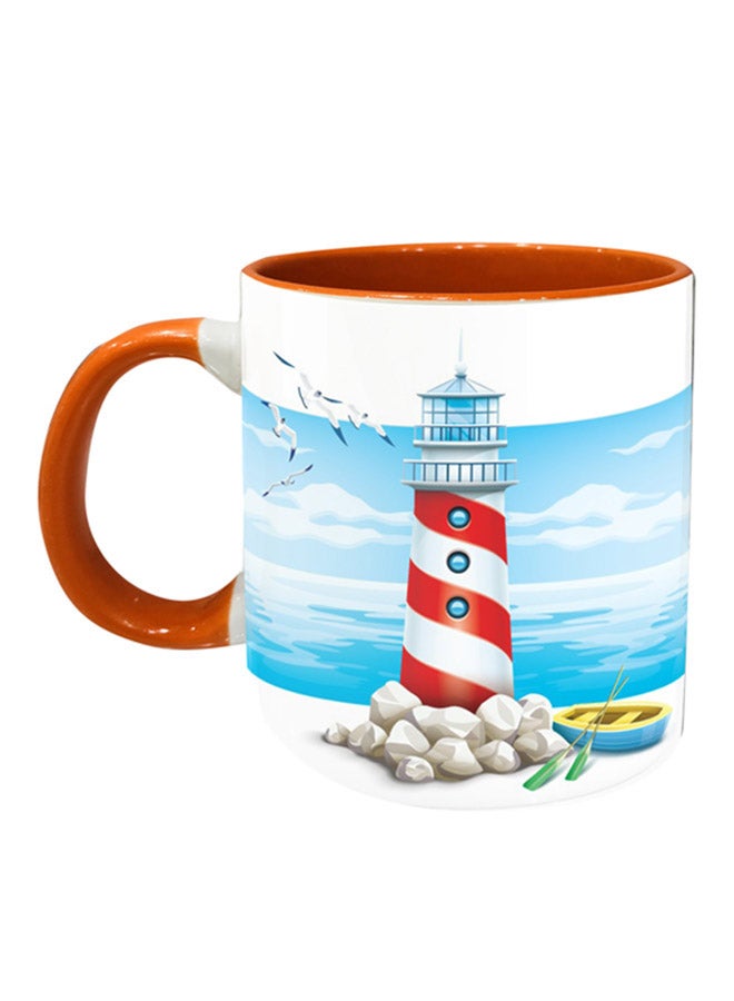 إمبريس كوب قهوة مطبوع عليه رسمة منارة متعدد الألوان