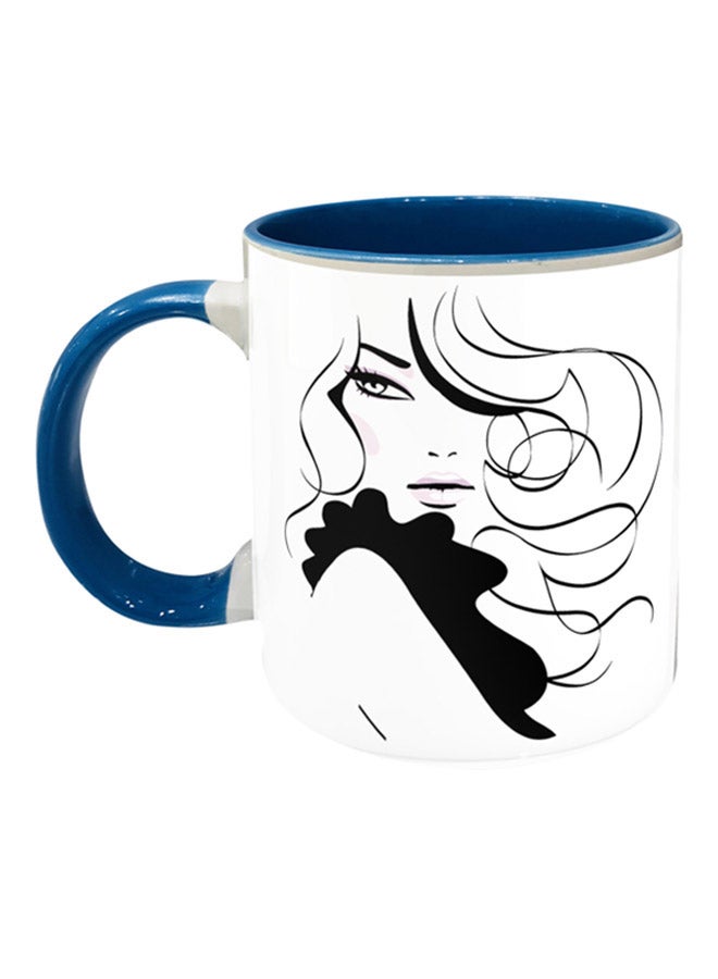 إمبريس كوب قهوة مطبوع عليه رسمة امرأة أنيقة متعدد الألوان
