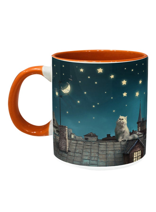 إمبريس كوب قهوة مطبوع عليه رسمة قطة متعدد الألوان