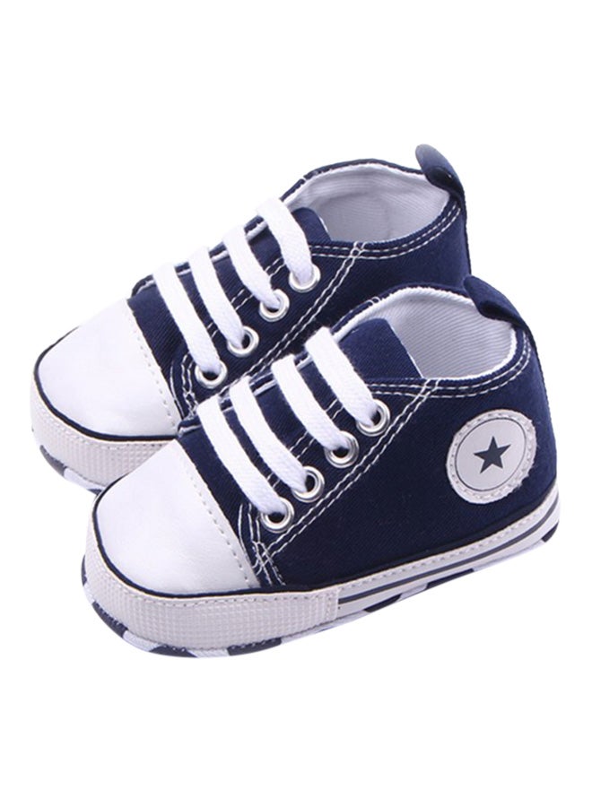 Lace-Up Low-Top Sneakers Blue/White - Image 1