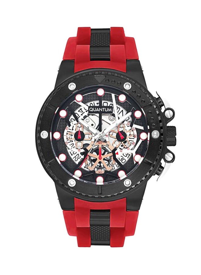 Quantum men Rubber Chronograph Watch HNG535.658 