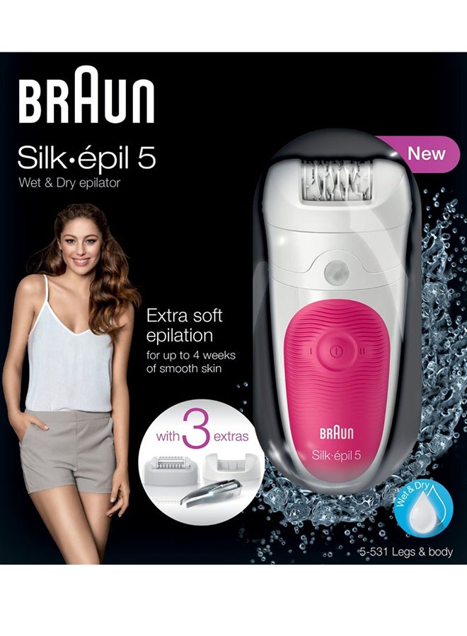 BRAUN Silk Epil 5 Cordless Epilator White/Pink - Image 3