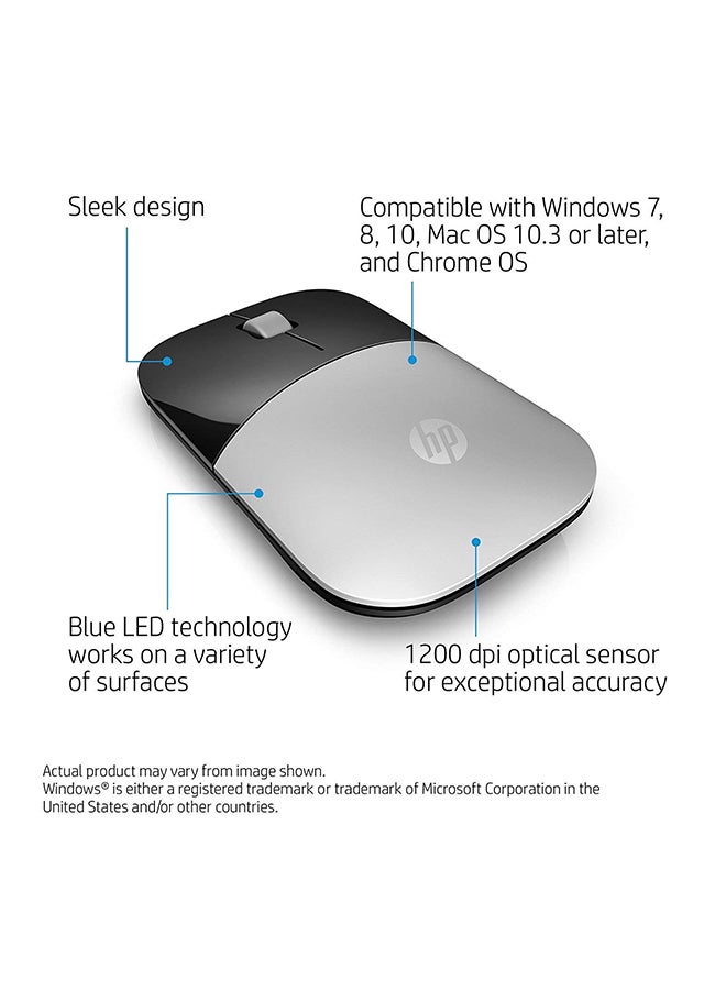 HP Z3700 Wireless Optical Mouse Silver/Black - Image 4
