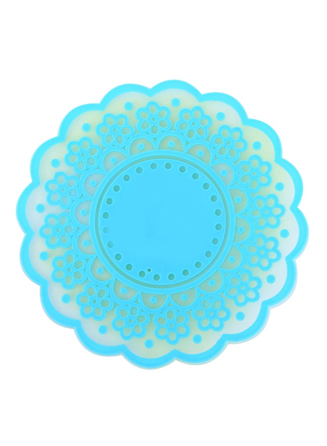 Silicone  Flower Cup Coaster Blue 10x10x0.5cm  - Image 1