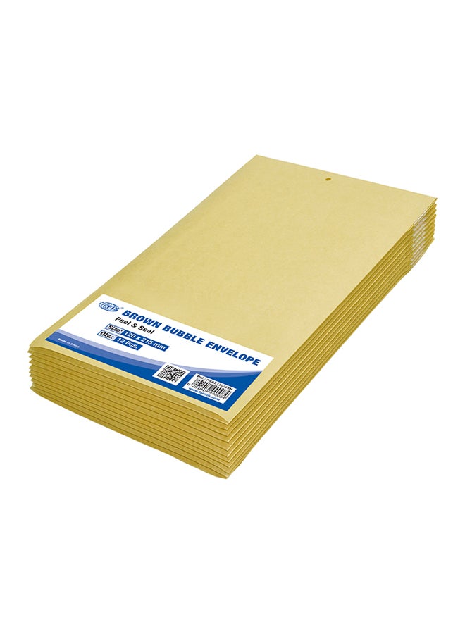 FIS 12-Piece Peel And Seal Bubble Envelope Set Beige - Image 1