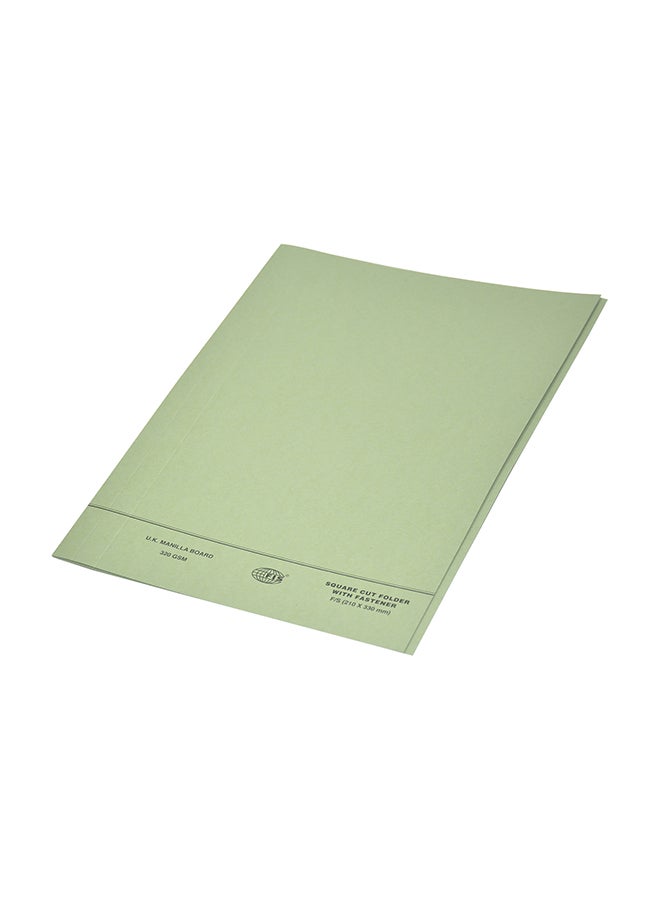 FIS - 50-Piece Square Cut Folders With Fastener Set Green - Image 1