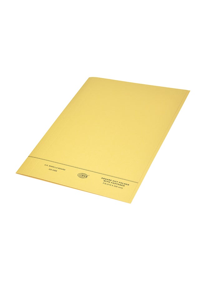 FIS 50-Piece Square Cut Folders With Fastener Set Yellow - Image 1