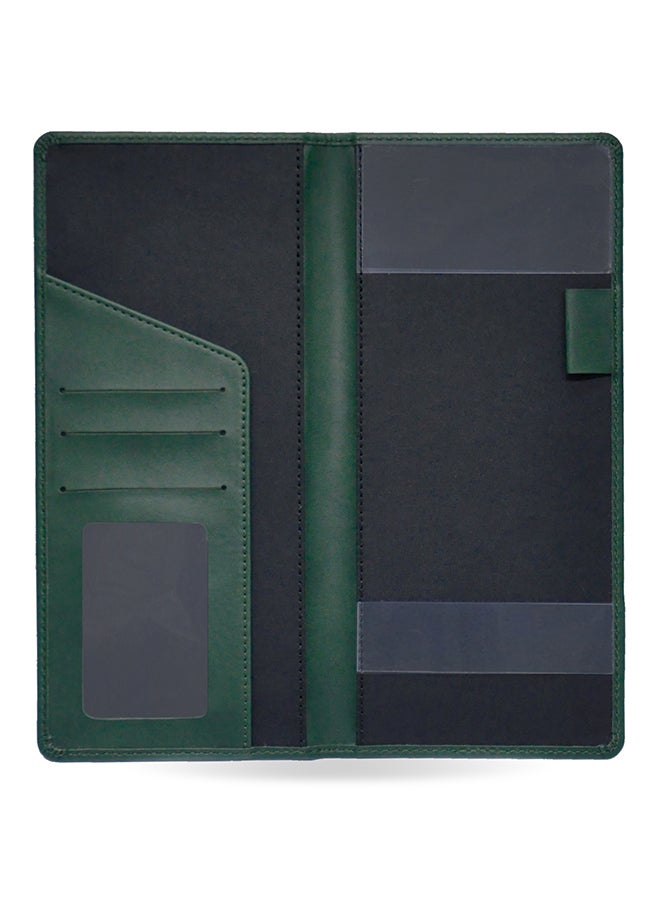 إف اي أس  حامل دفتر شيكات مصنوع من البولي يوريثان الإيطالي أخضر - Image 1