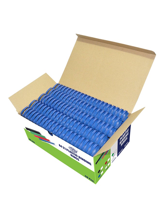 FIS 50-Piece Plastic Binding Rings Blue  - Image 1