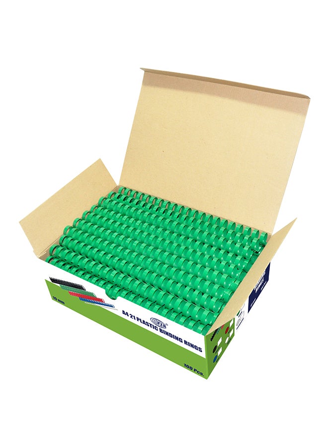 FIS 50-Piece Plastic Binding Rings Green - Image 1