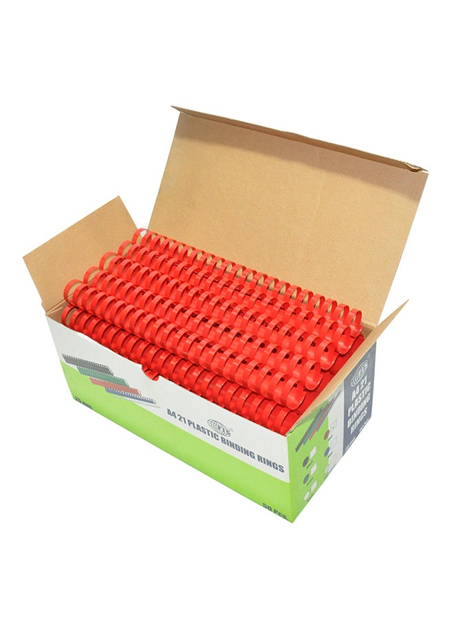 إف اي أس  50 قطعة من حلقات ربط بلاستيكية أحمر - Image 1