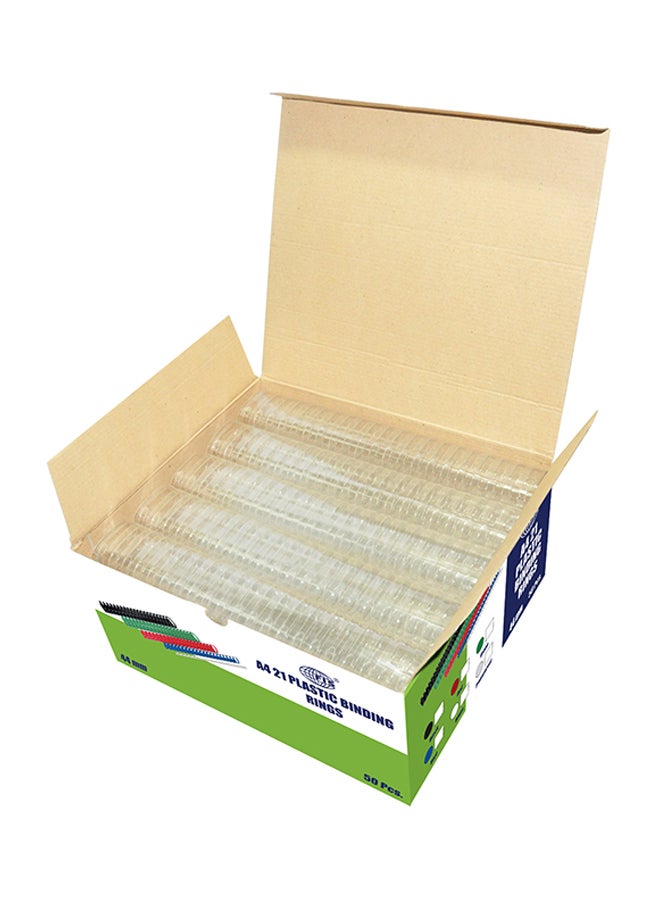 FIS 50-Piece Plastic Binding Ring Clear  - Image 1