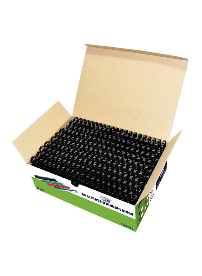 FIS 100-Piece Plastic Binding Ring Black  - Image 1