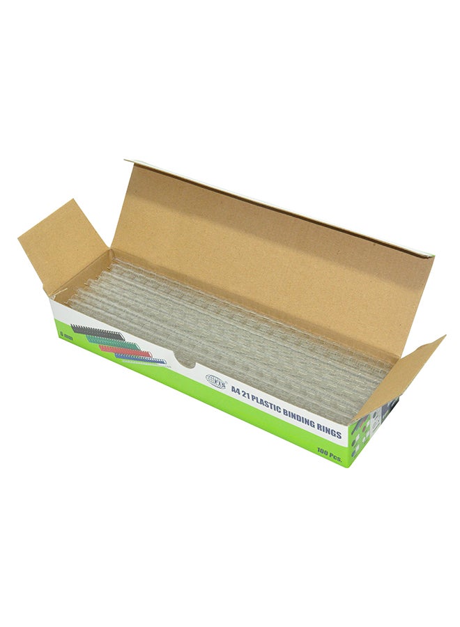 FIS 100-Piece Plastic Binding Rings Clear - Image 1
