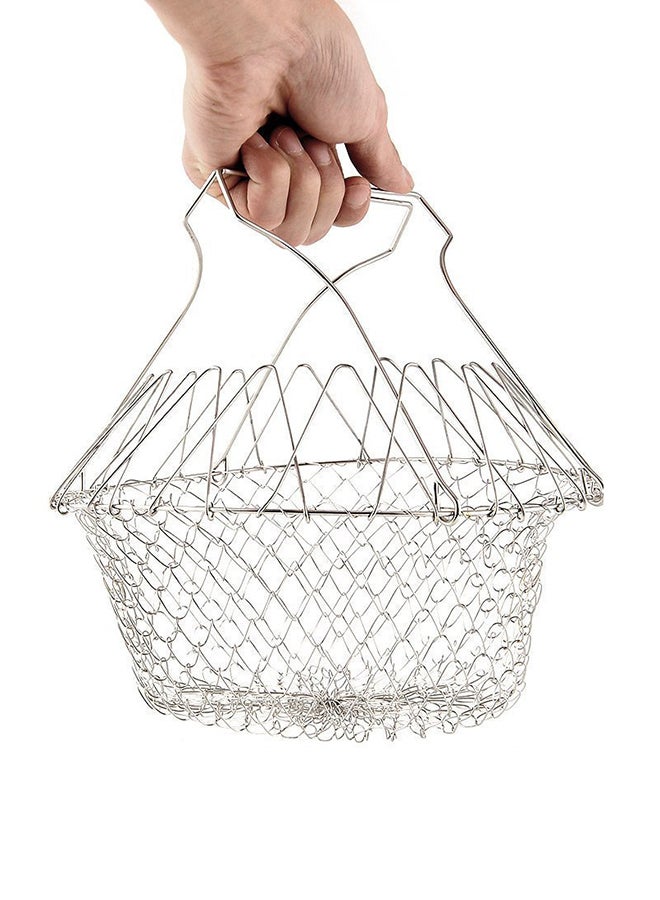 MYLIFEUNIT Foldable Steam Strainer Silver 8inch - Image 4