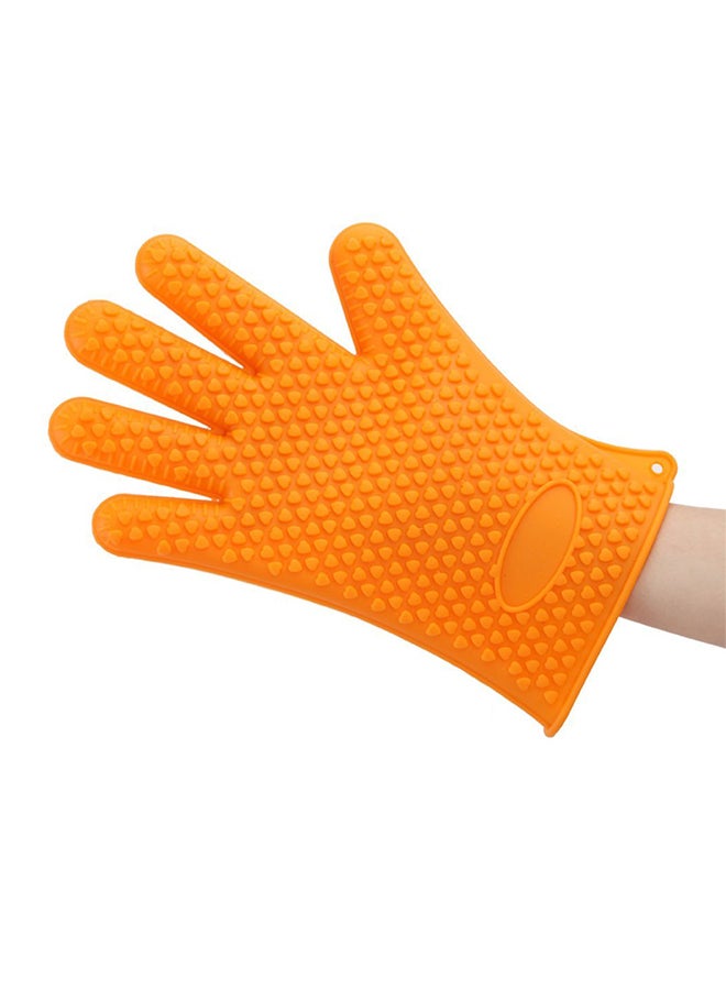 MYLIFEUNIT Heat Resistant Silicone BBQ Gloves Orange 25cm  - Image 2