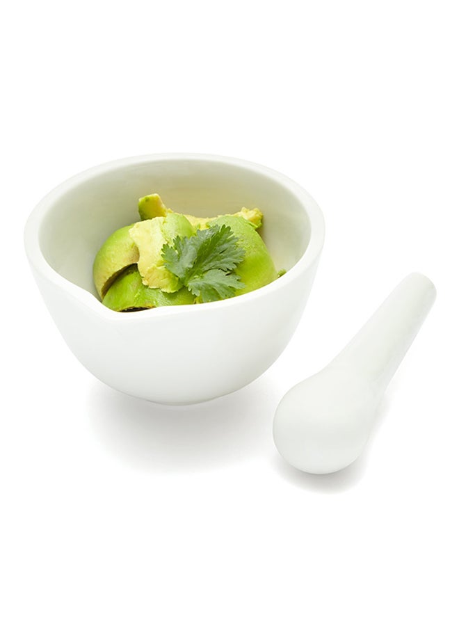 MYLIFEUNIT Mortar and Pestle White 5inch  - Image 3