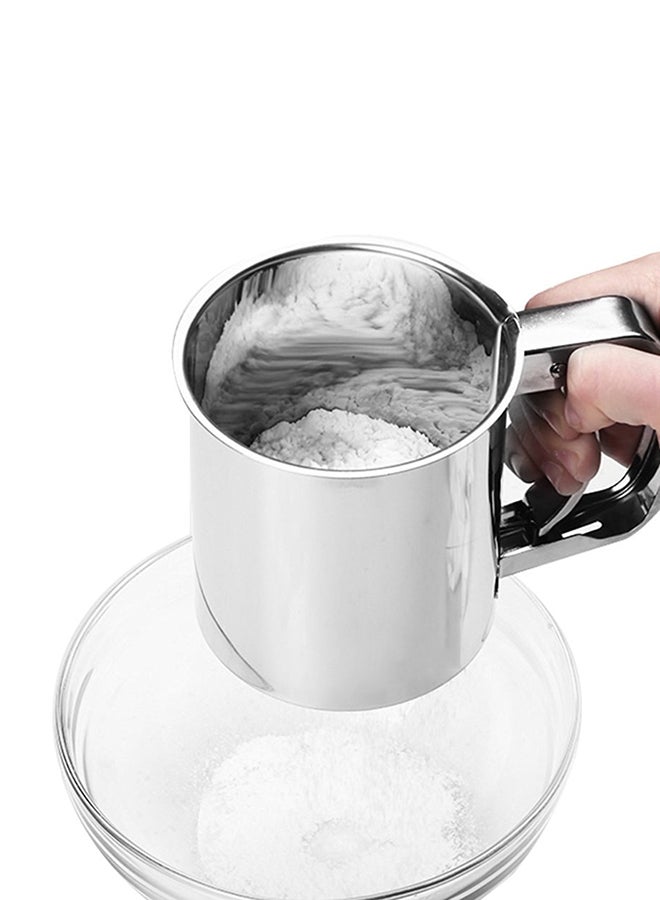 Stainless Steel Double Mesh Flour Sifter Silver 11cm - Image 4