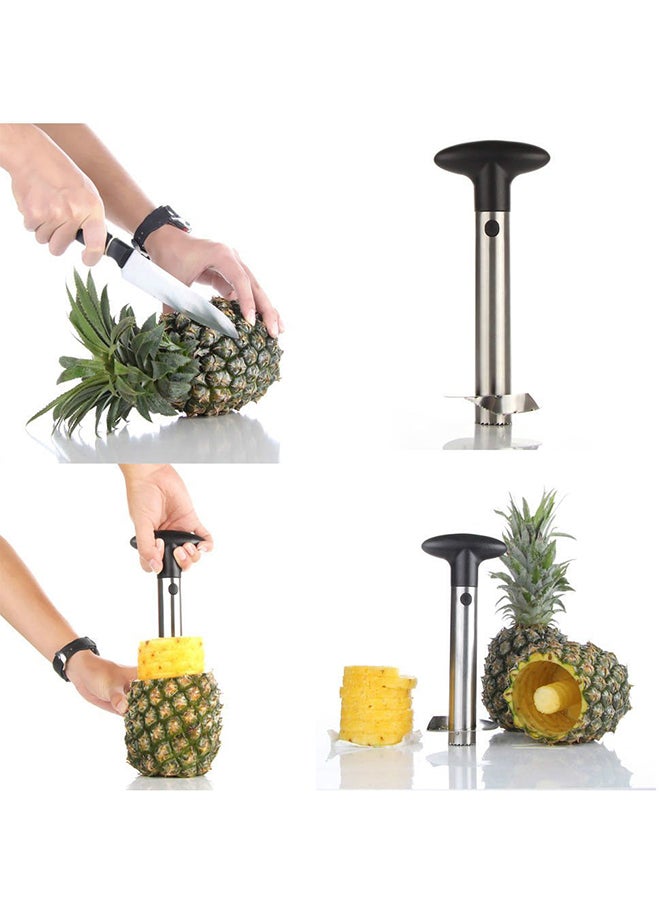 MYLIFEUNIT Stainless Steel Fruit Slicer and Corer Black/Silver 20cm - Image 5
