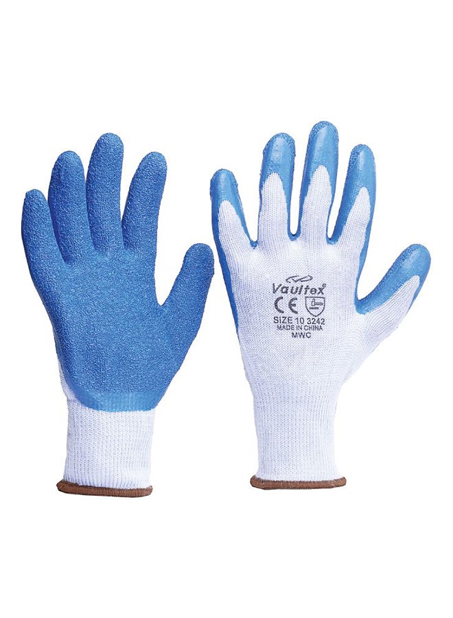 Vaultex 6-Piece Latex Coated Gloves Blue/White 10inch