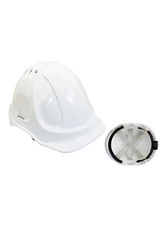 Vaultex Ventilated Safety Helmet With Ratchet Suspension White
