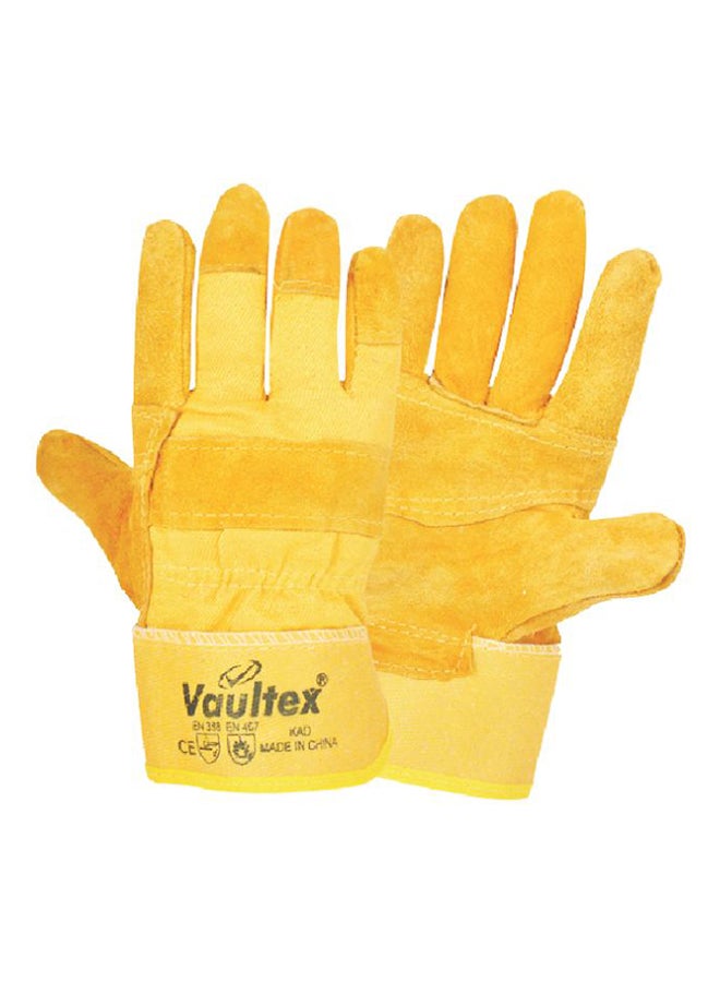 Vaultex Pack Of 6 Leather Gloves Yellow 10inch