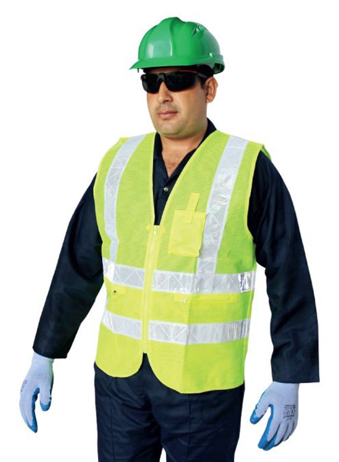 فيست شبكي عاكس بجيوب أخضر XXXXXL