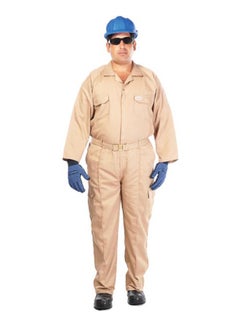Vaultex Safety Coverall Suit Work Wear Builder Coverall With Reflective Tapes Factory Manufacturing Production Beige Large 