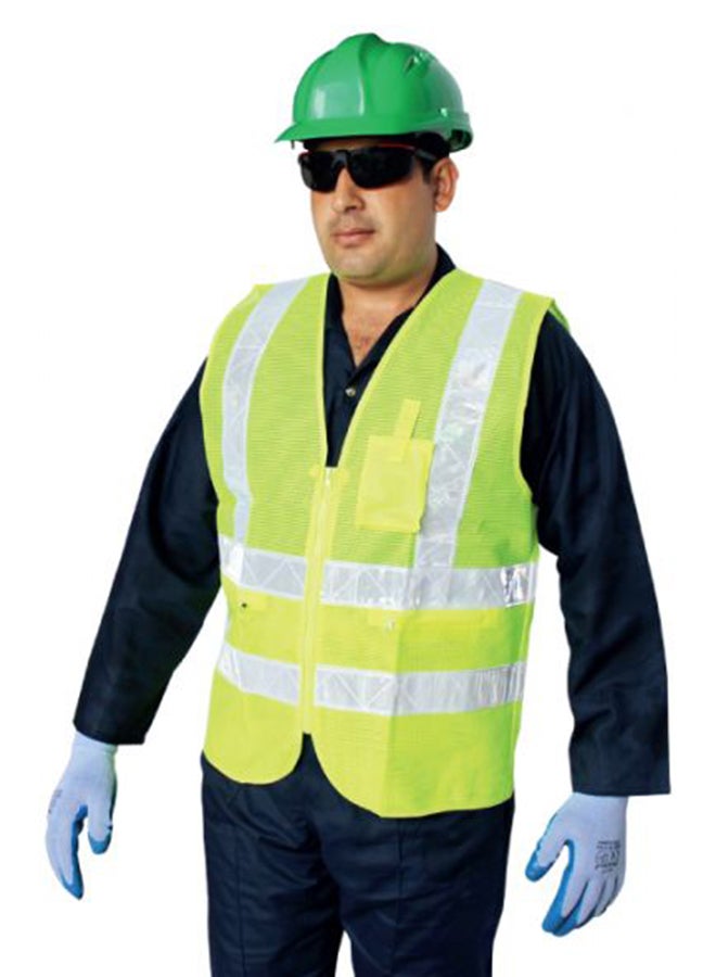 Vaultex - Reflective Stripes Safety Vest With Zipper Yellow/Silver Large - Image 1