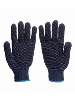 Vaultex Pack Of 6 Dotted Gloves Navy Blue 10inch 