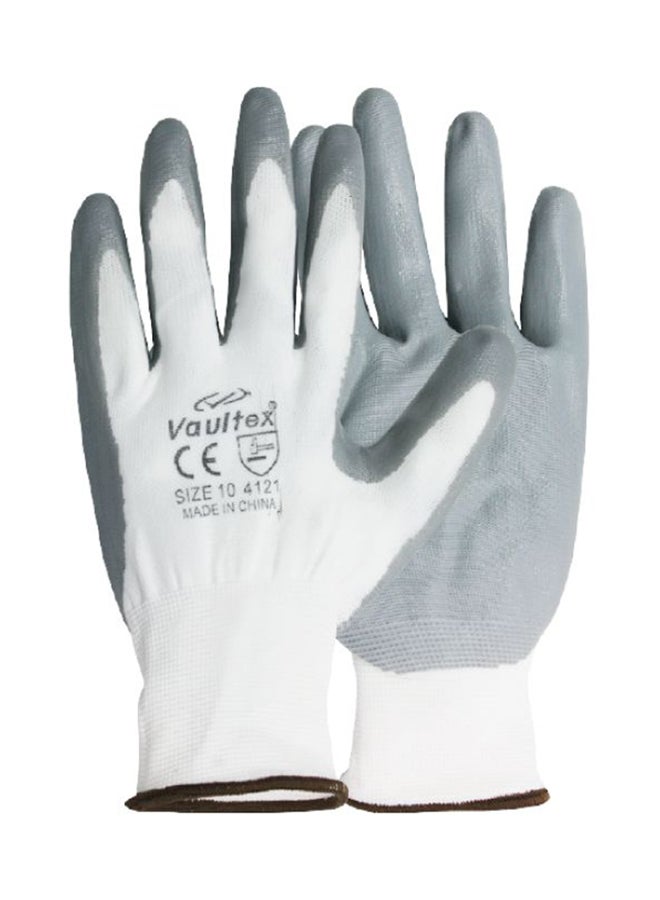 Pack Of 6 Professional Without Cut Protection Safety Gloves Grey/White 10inch