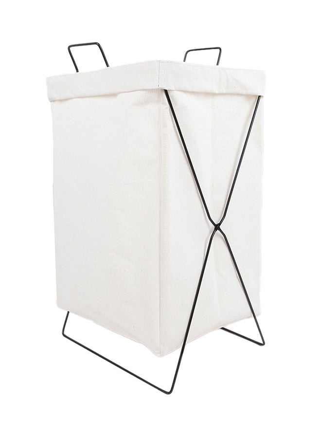Foldable Laundry Hamper White 35 x 28 x 55centimeter  - Image 2
