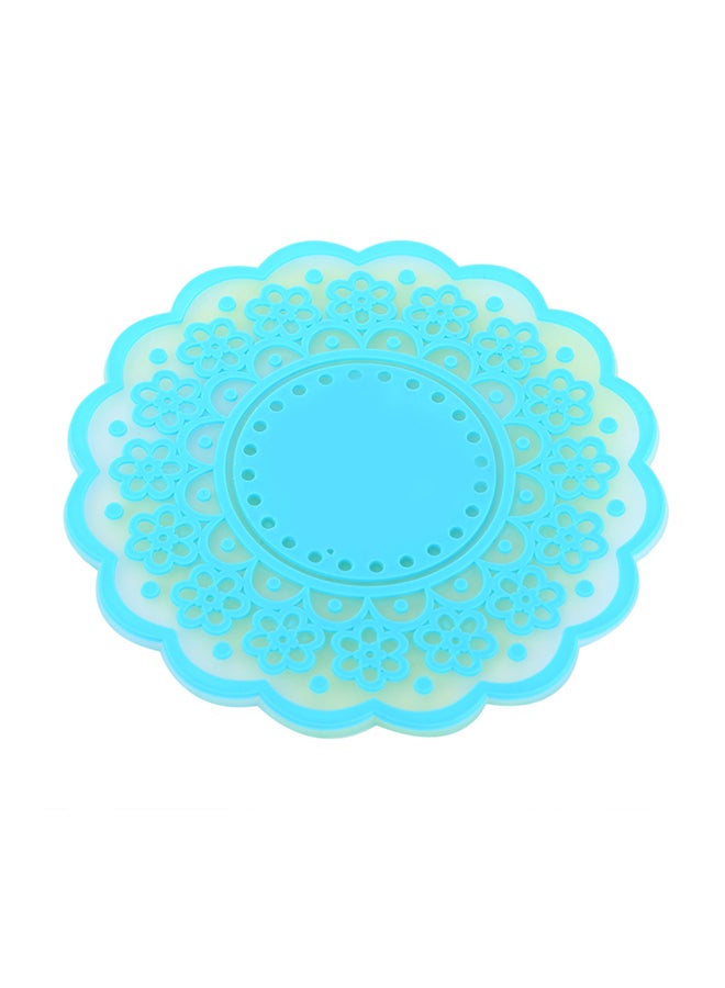 Silicone  Flower Cup Coaster Blue 10x10x0.5cm  - Image 2