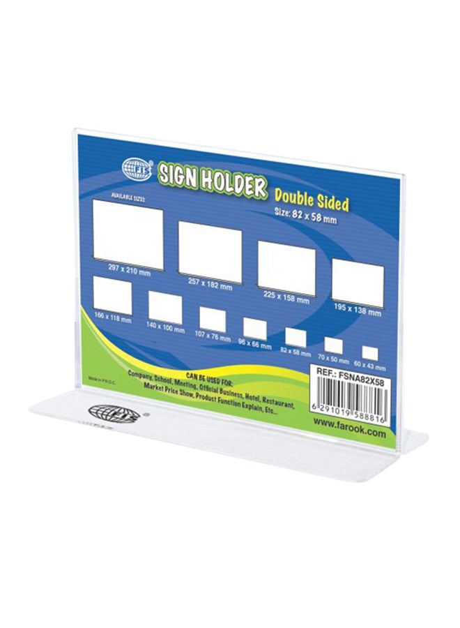 Double Sided Horizontal Sign Holder White