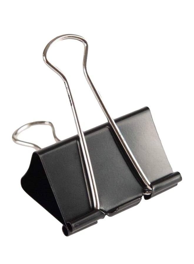 Deluxe Amt 12-Piece Binder Clip Black/Silver 